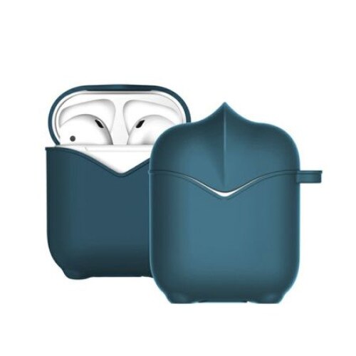 Husa suport casti Apple AirPods, model Knight, Bleumarin