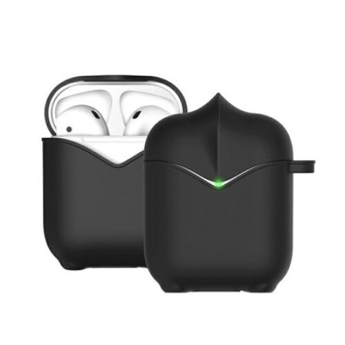 Husa suport casti Apple AirPods, model Knight, Negru