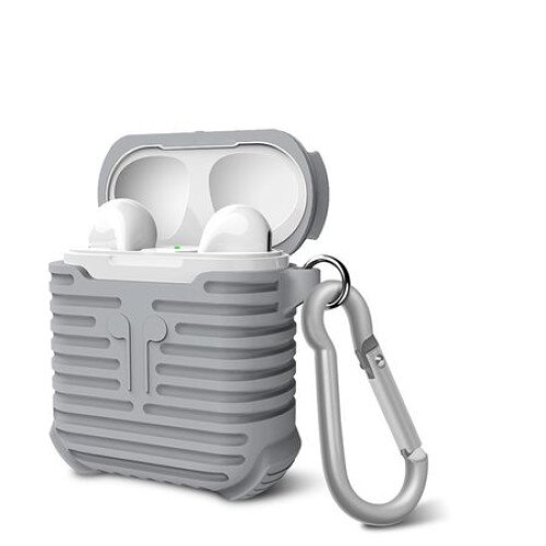 Husa suport casti Apple AirPods, carabina, Gri