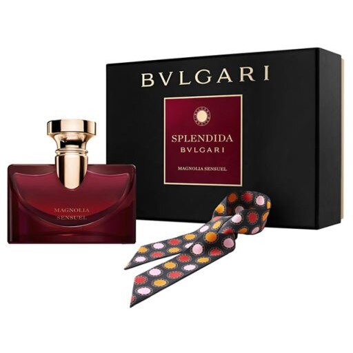 Set Bvlgari Splendida Magnolia Sensuel, Apa de Parfum Femei 100 ml+ esarfa de Matase