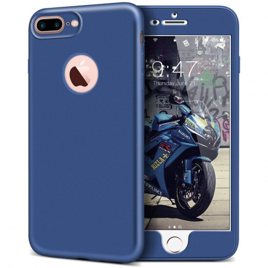Husa Apple iPhone 7 Plus Flippy Full Silicone Albastru/Blue