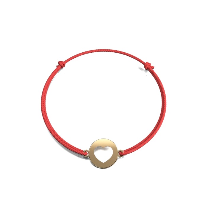 14 karátos sárga arany Cropped Herat karkötő zsinóron