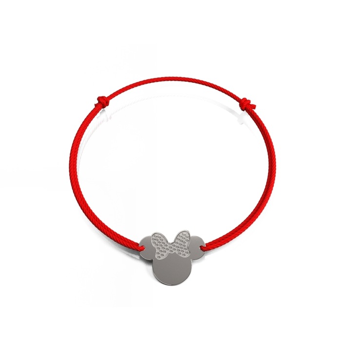 14 K White Gold Minnie String karkötő