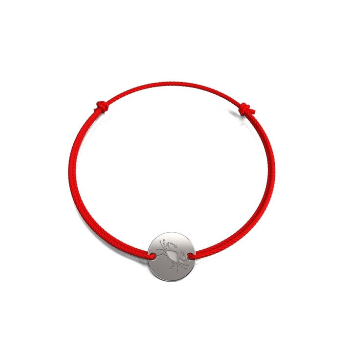 14 K fehérarany rák medál zsinór karkötő