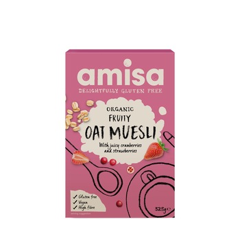 Musli cu fructe si ovaz fara gluten eco Amisa 325g Musli cu fructe si ovaz fara gluten eco Amisa 325g