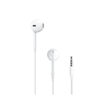 Casti Apple, hands-free cu volum control si microfon pentru iPhone, conector Jack, Alb Casti Apple, hands-free cu volum control si microfon pentru iPhone, conector Jack, Alb