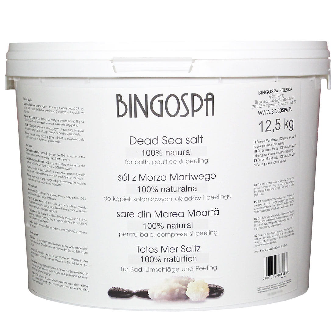 Sare naturala din Marea Moarta pentru baie, BingoSpa, 12.5 Kg