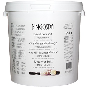 Sare naturala din Marea Moarta pentru baie, BingoSpa, 25 Kg Sare naturala din Marea Moarta pentru baie, BingoSpa, 25 Kg