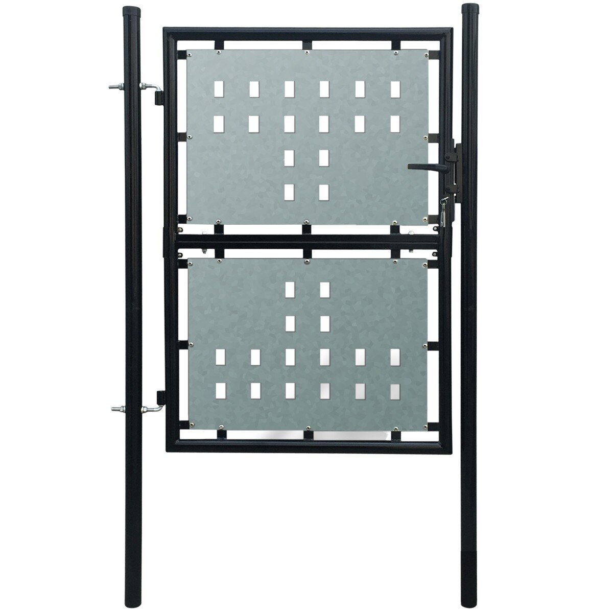 Poarta pentru gard, simpla, vidaXL, Otel, 100 x 250 cm, Negru