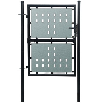 Poarta pentru gard, simpla, vidaXL, Otel, 100 x 250 cm, Negru Poarta pentru gard, simpla, vidaXL, Otel, 100 x 250 cm, Negru