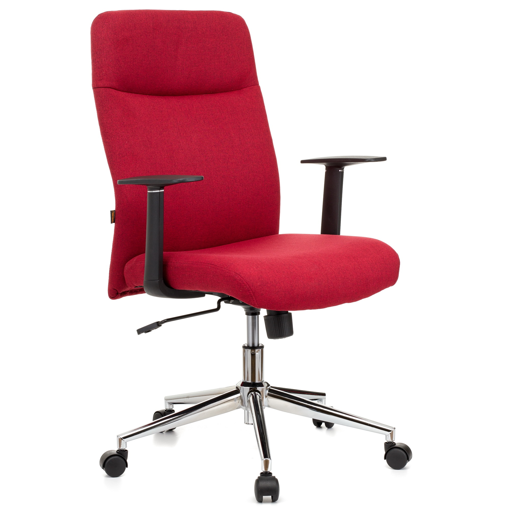 Scaun birou QMOBILI ROYAL Bordo, stofa, mecanism balans, brate polipropilena, baza cromata