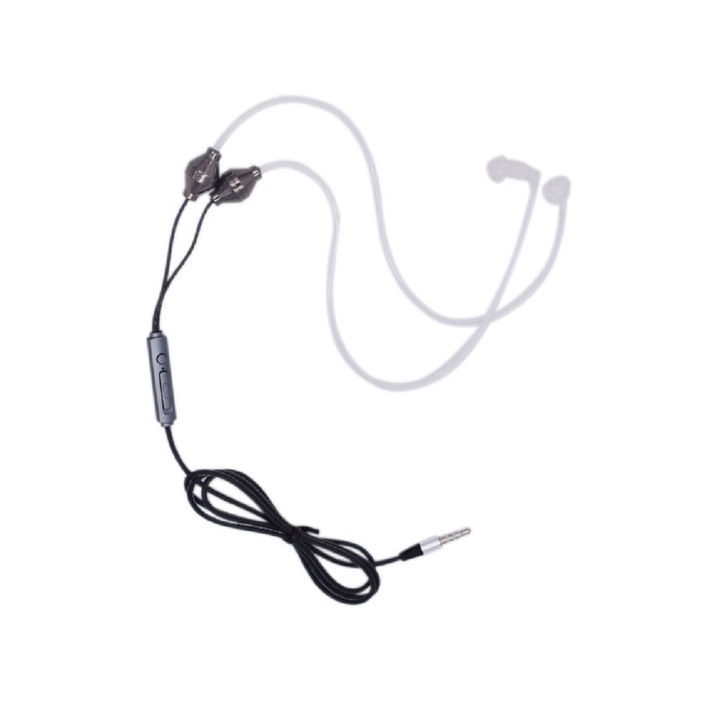 Антирадиационни слушалки Air Tube Audio In-ear, 3.5mm жак, Черни