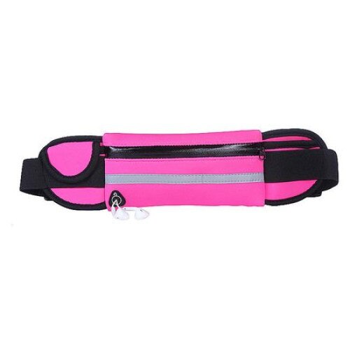 Borseta sport pentru alergat cu buzanar pentru telefon mobil si accesorii, centura elastica si reglabila, material impermeabil, Roz