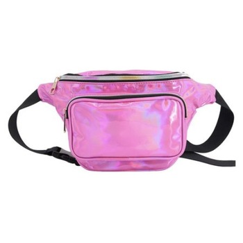 Borseta moderna Shiny compartimentata cu 3 buzunare exterioare cu fermoar, Roz Borseta moderna Shiny compartimentata cu 3 buzunare exterioare cu fermoar, Roz