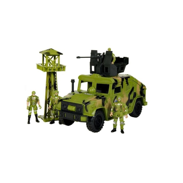 DLM Digital Inovation Center Humvee katonai jármű, 4 katonával és irányítótoronnyal
