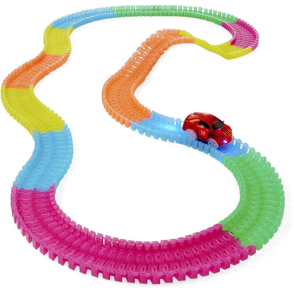 Pista cu masina luminoasa, PMS, straluceste in intuneric, 220 piese