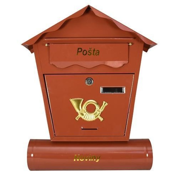 Postaláda, barna, 450x370x100 mm
