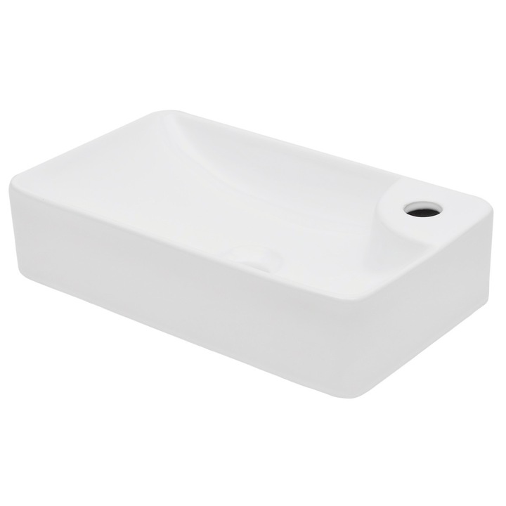 Lavoar din ceramica, vidaXL, 44 x 25 x 10 cm, Alb