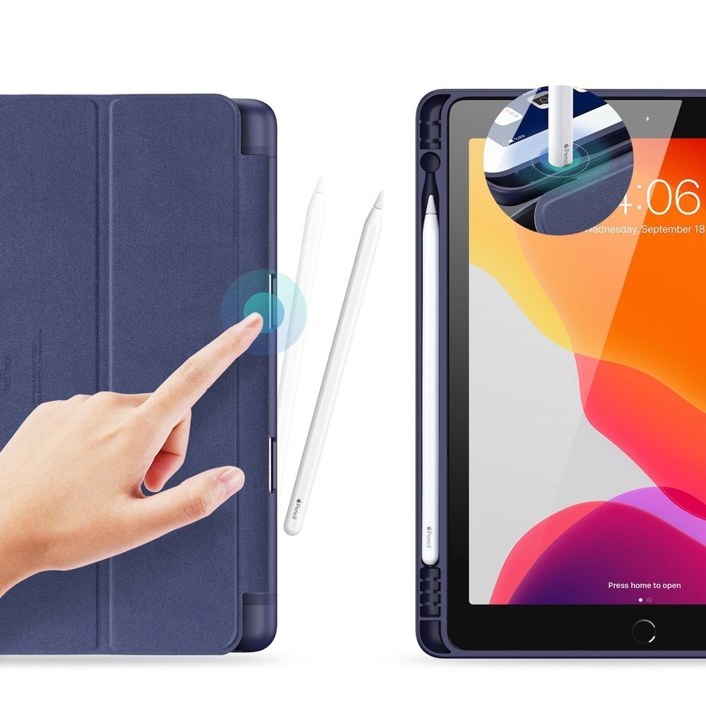 Husa iPad 10.2inch 2019 DUX DUCIS Osom Smart Cover si Pen Slot Navy