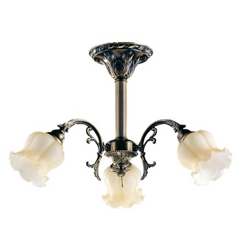 Lustra BUSSY LIGHTING 3026 3 brate ,E27 3x60w finisaj bronz-antiq / sticla crem Lustra BUSSY LIGHTING 3026 3 brate ,E27 3x60w finisaj bronz-antiq / sticla crem