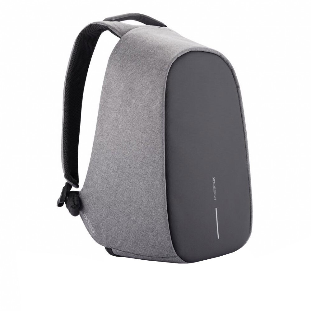 Rucsac sport casual, antifurt, XD by AleXer, 9IA19335, Rpet, Poliuretan, Gri, breloc inclus din piele ecologica si metal