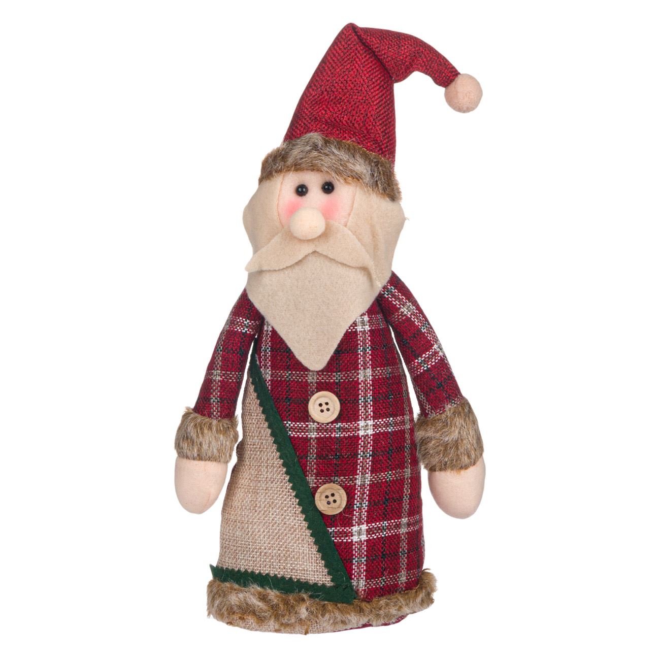 Figurina decorativa, Zola®, model Mos Craciun cu barba, 30 cm