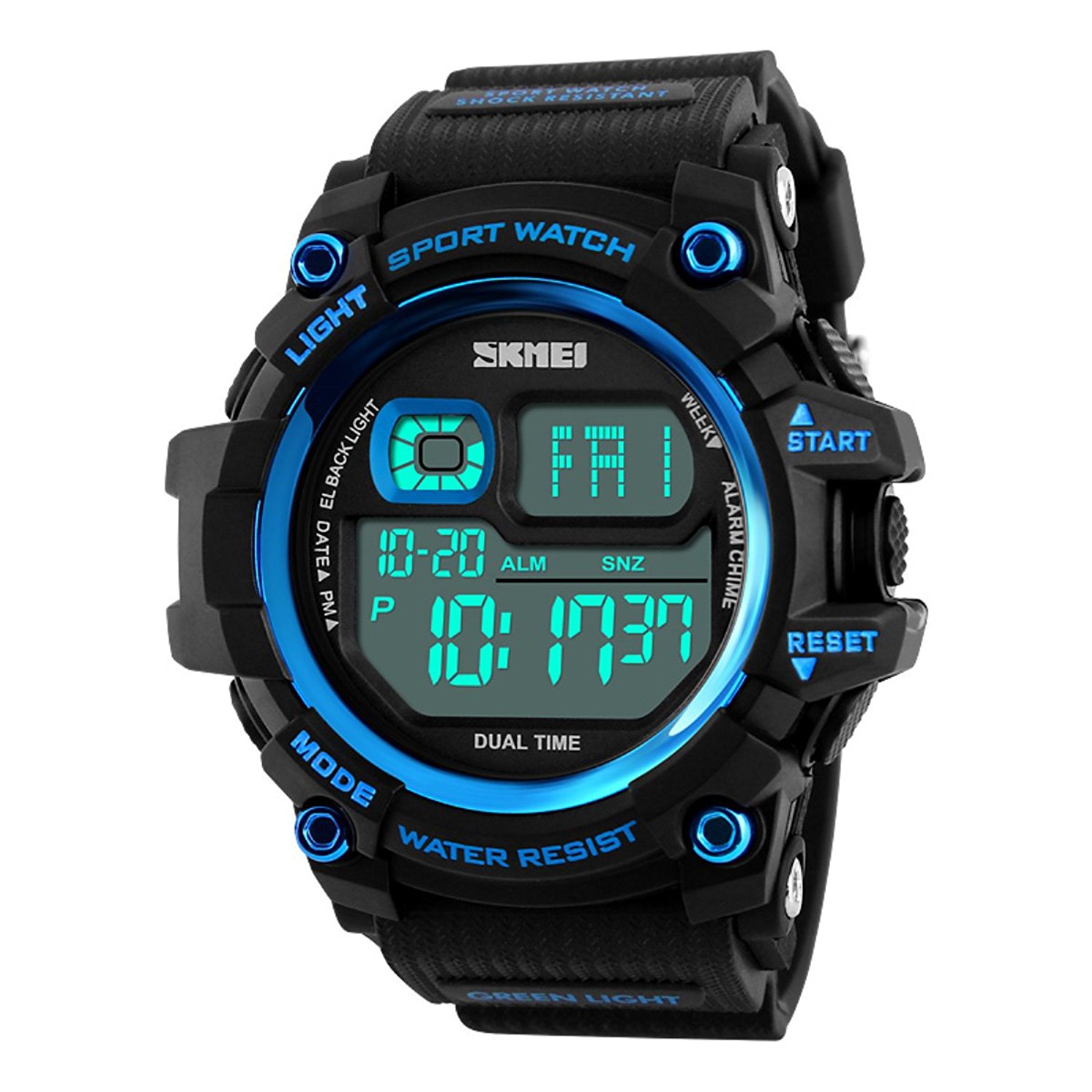 Ceas sport pentru barbati Shiny Digital, Albastru