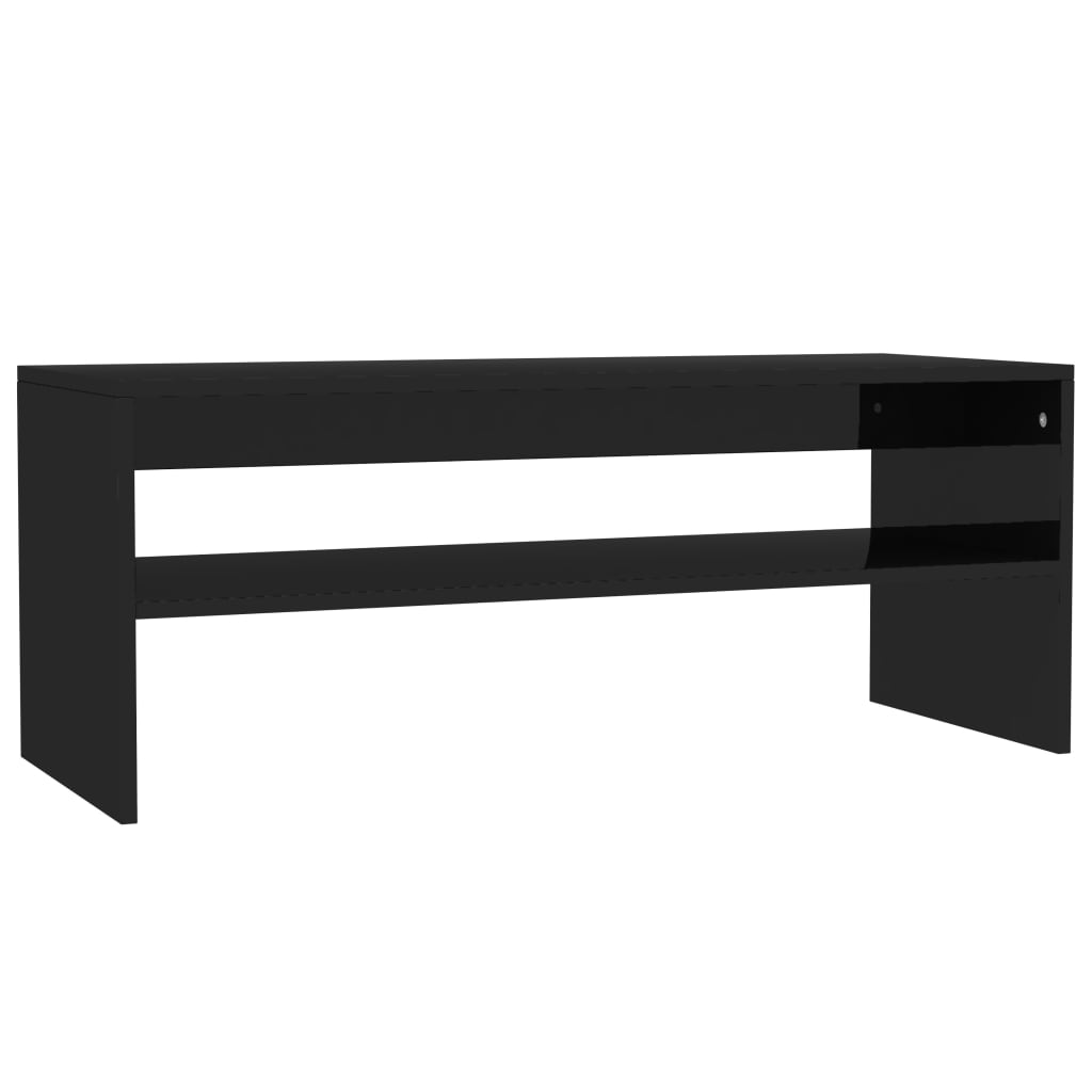 Masuta de cafea, vidaXL, Pal extralucios, 100 x 40 x 40 cm, Negru