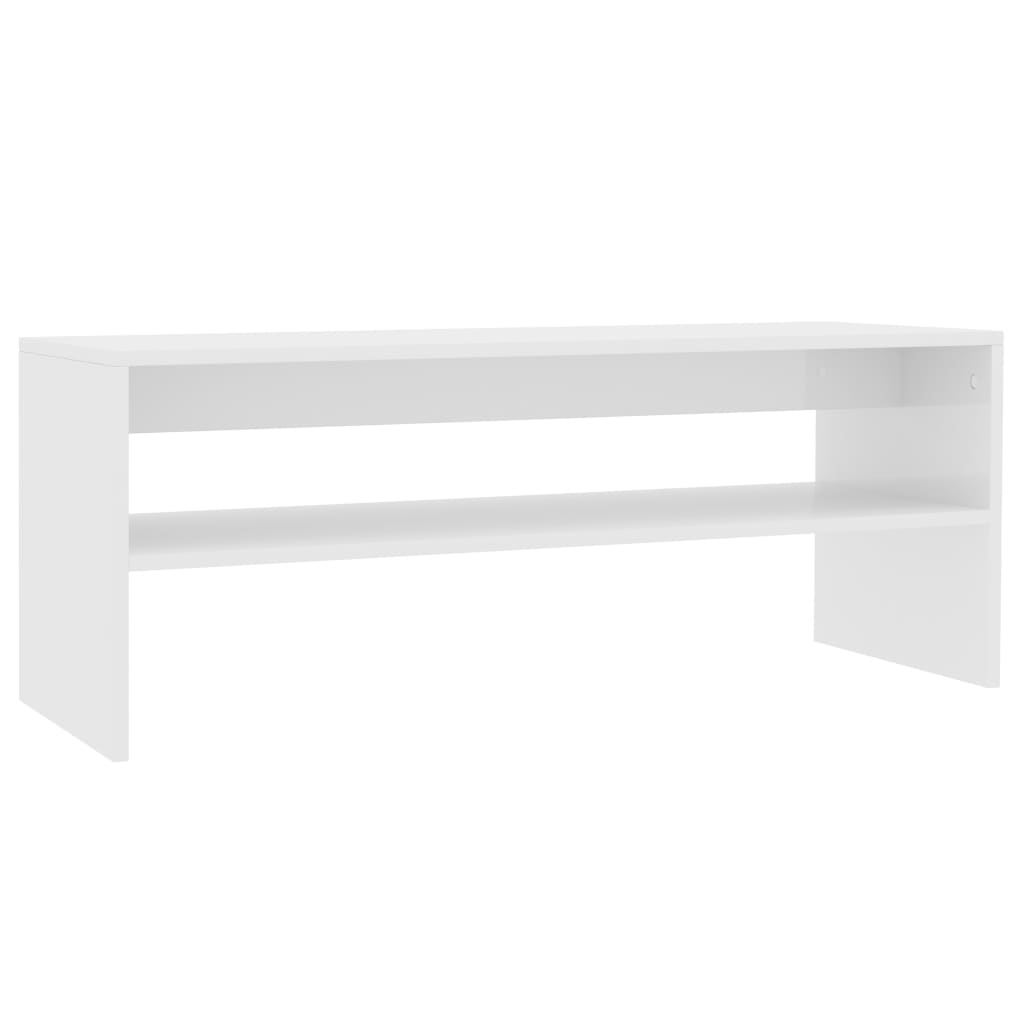 Masuta de cafea, vidaXL, Pal extralucios, 100 x 40 x 40 cm, Alb