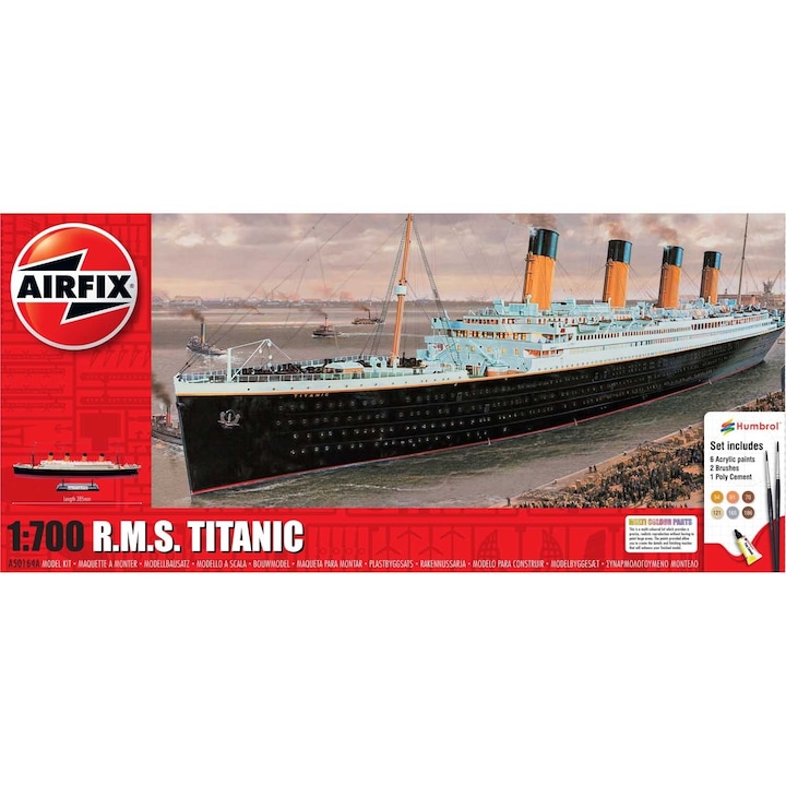 Airfix Építési Készlet, tengerjáró hajó, RMS Titanic Gift Set 1: 700