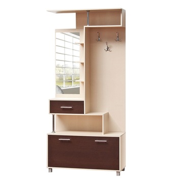 Cuier AMINA, 100x41x215cm, Wenge/Mesteacan Cuier AMINA, 100x41x215cm, Wenge/Mesteacan