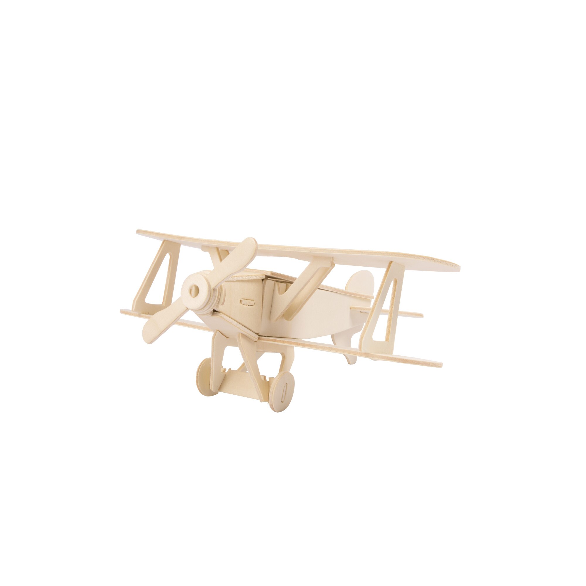 Puzzle 3D Biplane, Robotime, Lemn, 25 piese