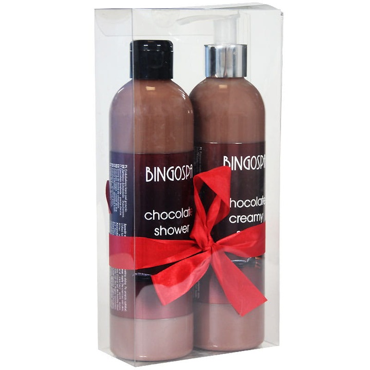 Set BingoSpa, Crema de dus, Sapun lichid cremos, Aroma de ciocolata, 300 ml