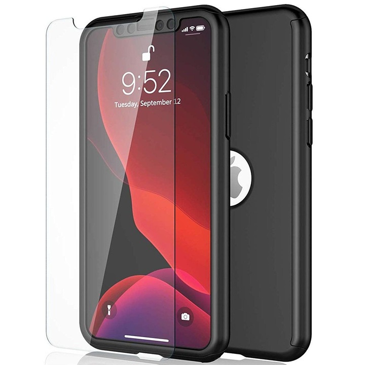 Husa de protectie compatibila cu Oppo A31 Full Cover 360 Negru + Folie de protectie
