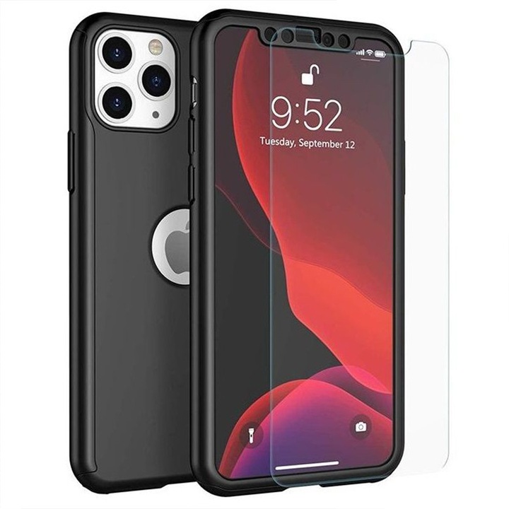 Защитен калъф, съвместим с Huawei P Smart Z Full Cover 360 Black + Защитно фолио