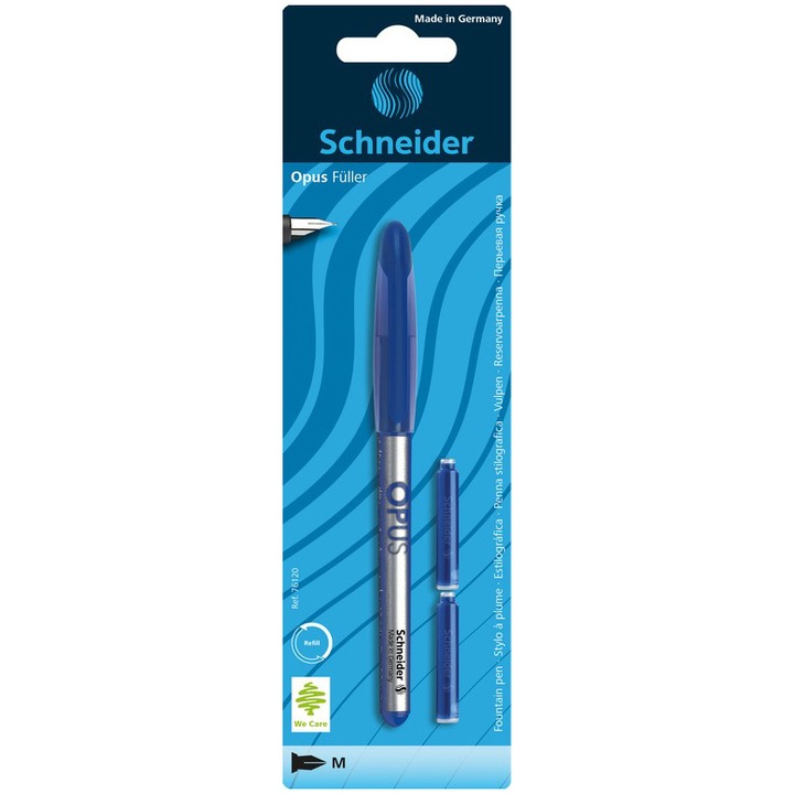 Schneider Opus toll, 2 tintapatron, kék
