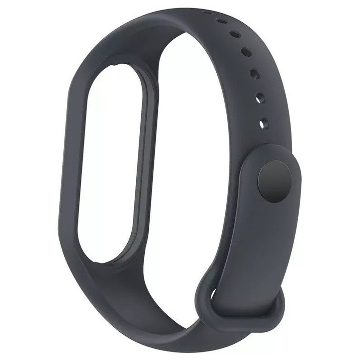 Силиконова каишка Smart Pulse за смарт гривна Xiaomi Mi Band 5 / 6 / 7, черна