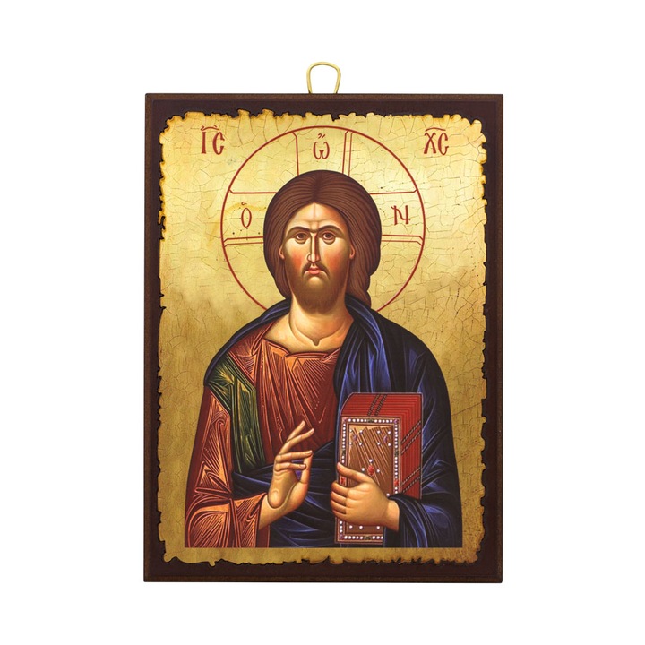 Icoana pe lemn - Mantuitorul Pantocrator 19x26cm GR40-001