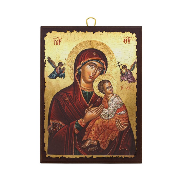 Icoana pe lemn - Maica Domnului Amolintos - Neintinata 19x26cm GR40-008