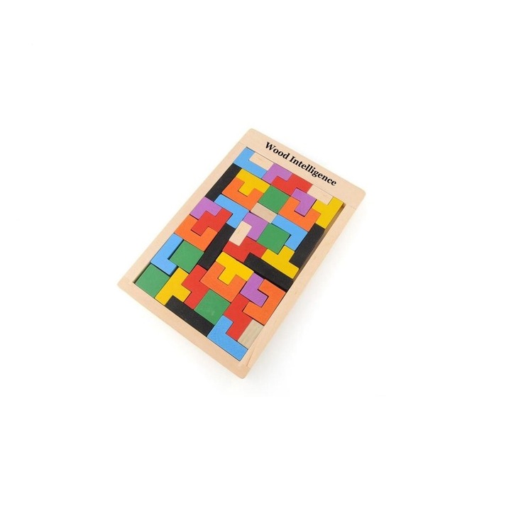 Royal Kids Fajáték, 40 darab, TETRIS 3D fa rejtvény, többszínű