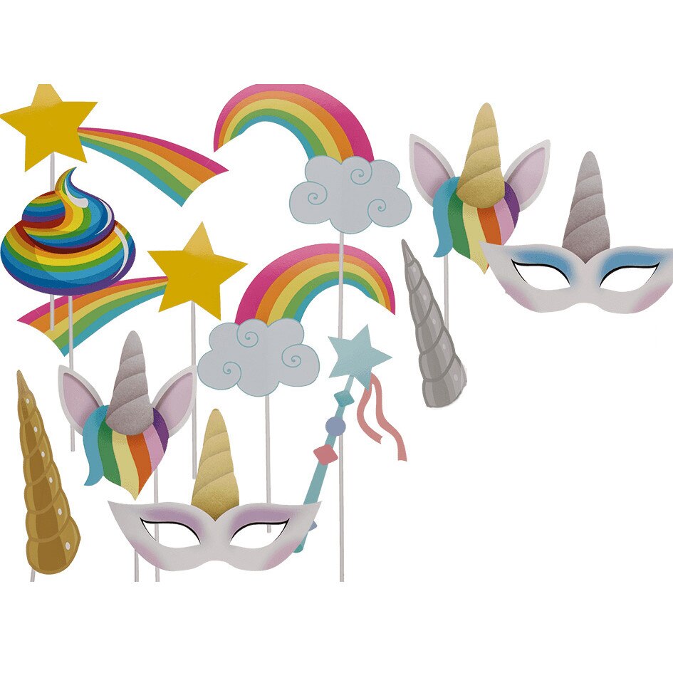 Set accesorii foto, Unicorn, 12 piese