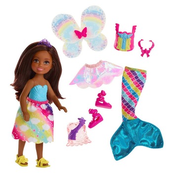 Set papusi barbie chelsea, transformare sirena mattel FJC99 Set papusi barbie chelsea, transformare sirena mattel FJC99