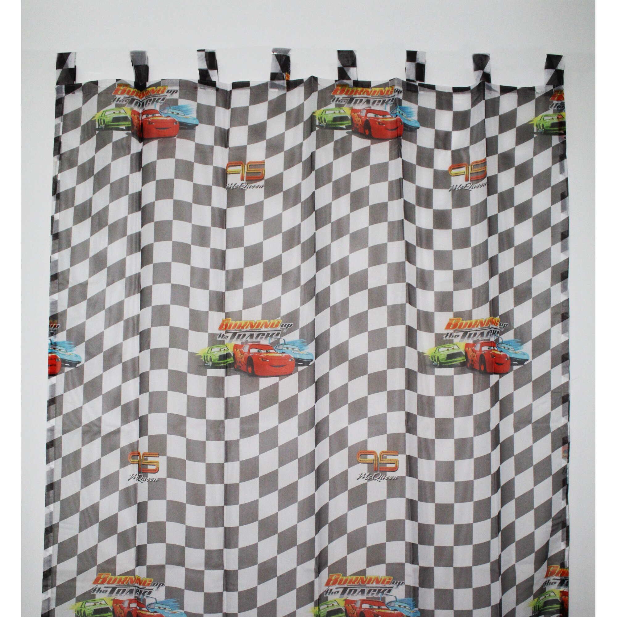 Perdea copii 140x290cm, poliester 100%, tip bride, model cars mcqueen