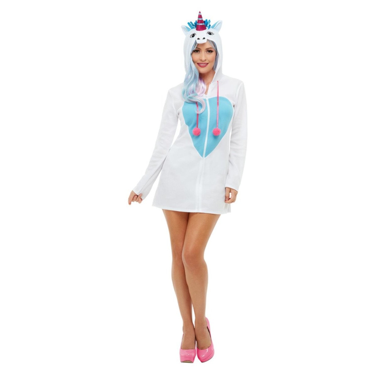 Costum unicorn rochie cu gluga XS