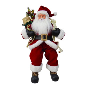 Decoratiune Mos Craciun ART STYLE, 46 CM, culoare alb + rosu Decoratiune Mos Craciun ART STYLE, 46 CM, culoare alb + rosu