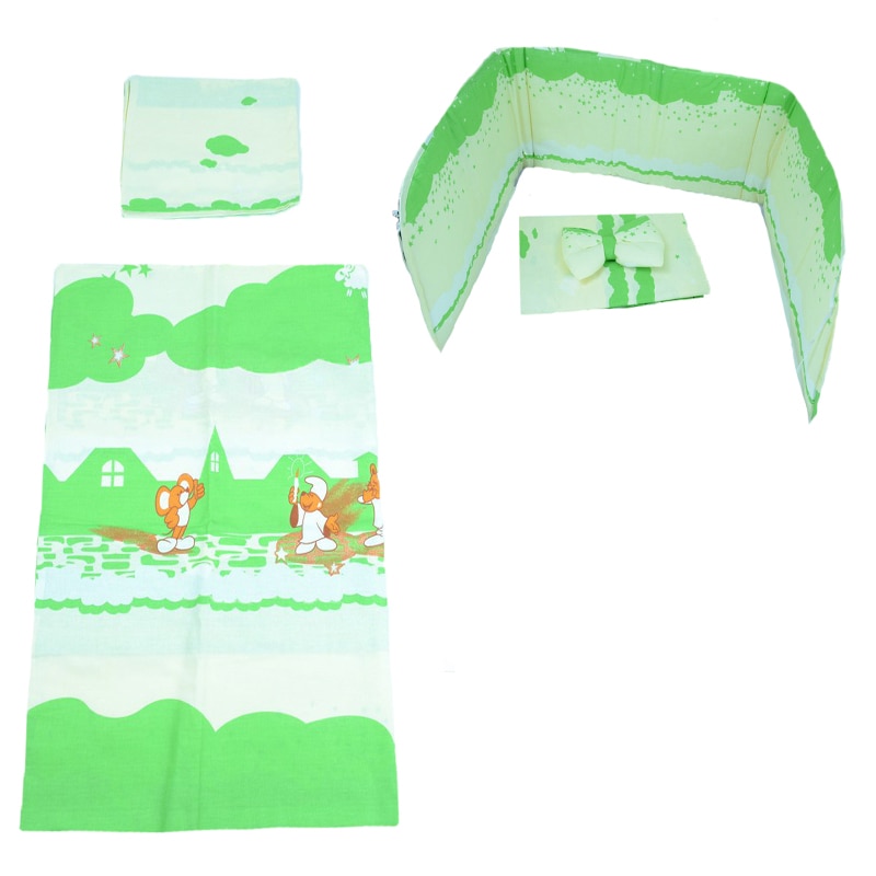 Set lenjerie de pat 4 piese 100 x 135 cm pentru copii Ankras SLPSB-25, Multicolor