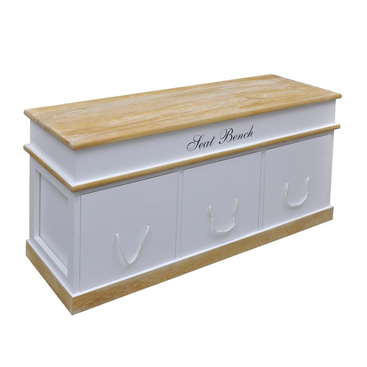 Banca de depozitare din lemn, vidaXL, Alb