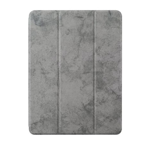 Husa tip carte pentru tableta iPad 2017/2018 de 9.7 inch din piele ecologica si compartiment pentru pix/stilou, Gri