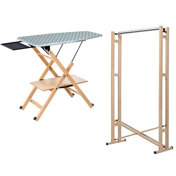 Pachet Masa de calcat Premium Foppapedretti ASSAI NATURAL, lemn masiv, pliabila, husa detasabila, Suport de haine extensibil Foppapadretti SNAKE 60, lemn masiv, bara de otel Pachet Masa de calcat Premium Foppapedretti ASSAI NATURAL, lemn masiv, pliabila, husa detasabila, Suport de haine extensibil Foppapadretti SNAKE 60, lemn masiv, bara de otel