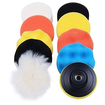 Kit Polish auto profesional, Set 10 piese + adaptor bormasina, Set Polish. Taler 15cm cu adaptor M14 - Bureti cu diferite clase de abraziune + pad din puf Kit Polish auto profesional, Set 10 piese + adaptor bormasina, Set Polish. Taler 15cm cu adaptor M14 - Bureti cu diferite clase de abraziune + pad din puf